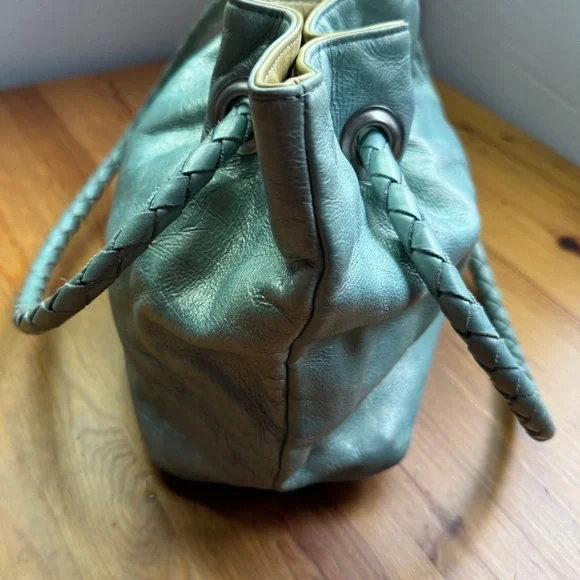 Susan Farber Collections turquoise bag with signature leather vintage